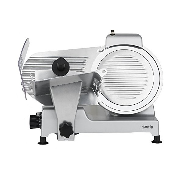 H.Koenig Trancheuse électrique à jambon, viande, saucisson, charcuterie MSX250, professionnelle, précise, épaisseur de la cou