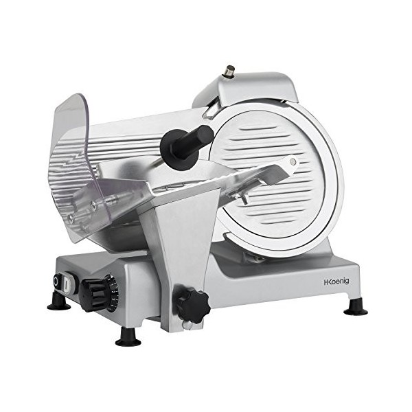 H.Koenig Trancheuse électrique à jambon, viande, saucisson, charcuterie MSX250, professionnelle, précise, épaisseur de la cou