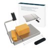 KITCHENDAO Trancheuse à fromage en fil métallique remplaçable avec planche et grilles de mesure, trancheuse à fromage réglabl