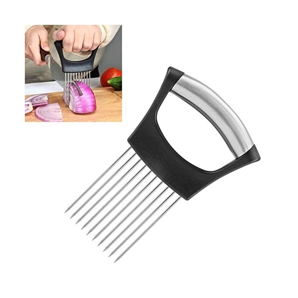 Fourchette à Oignon en Acier Inoxydable, Couteau à Oignon en Acier Inoxydable, Trancheuse à Oignon, Convient pour Couper la V