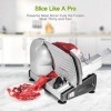 Trancheuse Électrique, Trancheuse à Jambon avec Interrupteur Sécurité Enfants, Lame en Acier Inoxydable, Epaisseur Réglage de