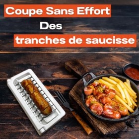 Coupe Saucisse | Tranches de saucisses rapides & régulières | Articulations durables + lames tranchantes | Coupeuse de saucis