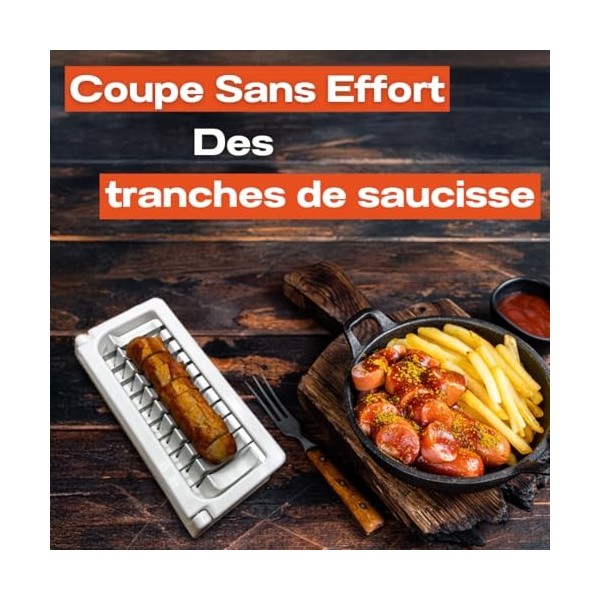 Coupe Saucisse | Tranches de saucisses rapides & régulières | Articulations durables + lames tranchantes | Coupeuse de saucis