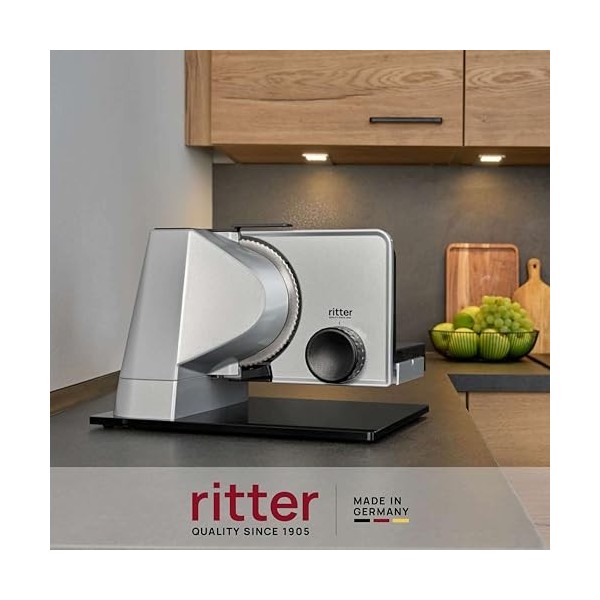 ritter sono 5, trancheuse électrique universelle et tranche-pain tout métal avec moteur ECO, fabriqué en Allemagne, Couleur M