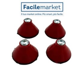 Lot de 4 pieds Rouge Ral pour trancheuse 195/22/25/275