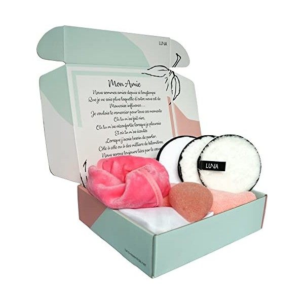 Coffret Cadeau Femme Soin Beauté Spa avec Message Personnalisé pour Offrir,  Set de Démaquillage 7 produits Original et Utile