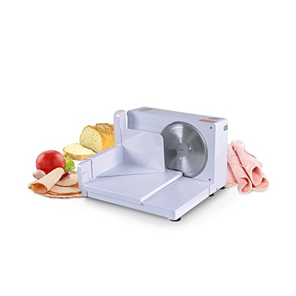 SuperHandy Trancheuse 17cm Portable Professionnel et Pliable électrique AC 230V 50Hz 120 Watt pour: viandes, Deli et fromages