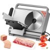 Moongiantgo Trancheuse Électrique Pliable Trancheuse à Jambon avec Interrupteur Sécurité Enfant, Lame en Acier Inox Amovible 
