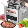 NEWTRY Machine à couper la viande commercia électrique avec lame de 3.5mm, 750W Trancheur de viande en acier inoxydable pour 