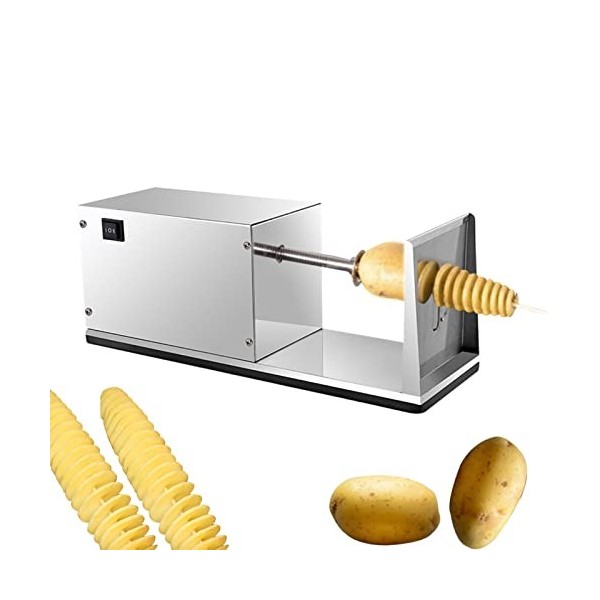 MXBAOHENG Trancheur de Pommes de Terre Tornado Electric Trancheuse Automatique à Légumes Chips de Pommes de Terre Tornado Mac