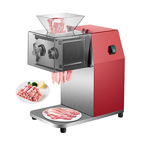 VEVOR Trancheuse Électrique, Trancheuse Verticale à Jambon, Trancheuse Charcuterie en Acier Inox 3,5mm 
