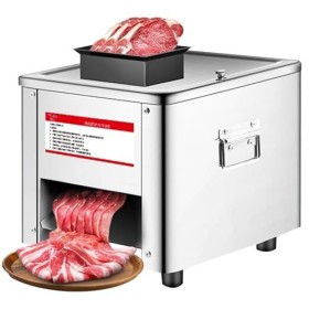 Memows Trancheuse à viande commerciale 850W, Trancheuse Électrique avec couteau de 3,5 mm, Coupe-Viande En Bande en acier Ino
