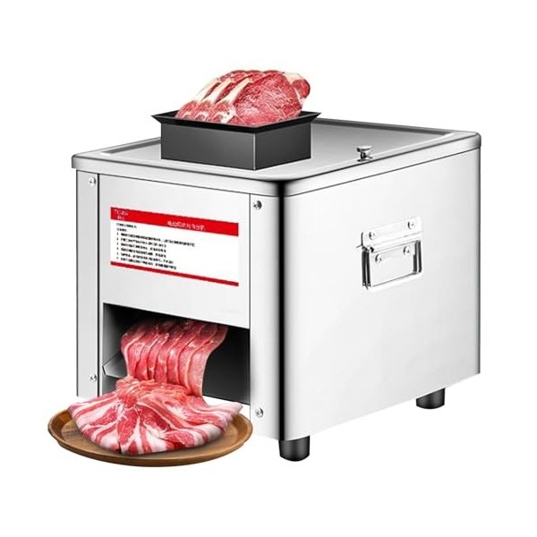 Memows Trancheuse à viande commerciale 850W, Trancheuse Électrique avec couteau de 3,5 mm, Coupe-Viande En Bande en acier Ino