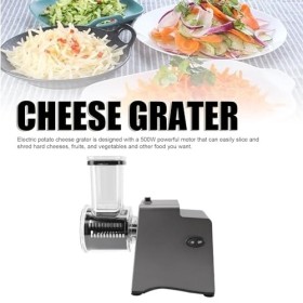 Coupe-Légumes électrique 500W avec 5 Paires de Lames, Râpe à Fromage électrique Multifonctionnelle, Machine à Salade pour Fru