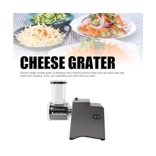 Coupe-Légumes électrique 500W avec 5 Paires de Lames, Râpe à Fromage électrique Multifonctionnelle, Machine à Salade pour Fru