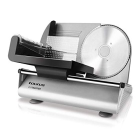 Taurus Cutmaster - Trancheuse électrique 150W, Pour jambon, viande et saucisson, Découpe de 1 à 15 mm, Lame en acier inoxydab