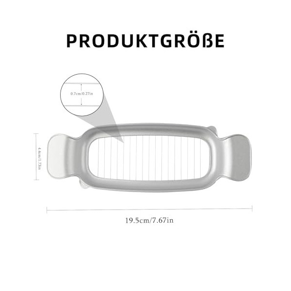 1 trancheuse à beurre et à fromage améliorée en acier multifonction de 20,32 cm, coupe-fromage/œuf, coupe-aliments avec 18 fi
