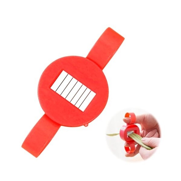 1 trancheuse de haricots en plastique solide - Facile à nettoyer - Pour couper rapidement les haricots rouge 