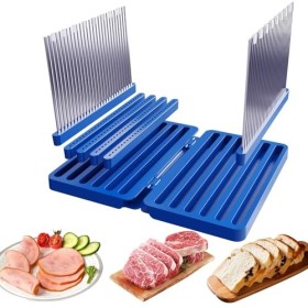 Trancheuse à pain et viande en acier inoxydable 304, pliable, guide de coupe jusquà 29 cm de largeur avec plateau miettes, é