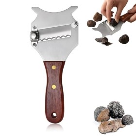 NOPKESV 1 pièce Coupe Truffe,Trancheur Professionnel,Coupe-Fromage,Rape,Rasoir Réglable avec Poignée en Bois pour Légumes,Ail