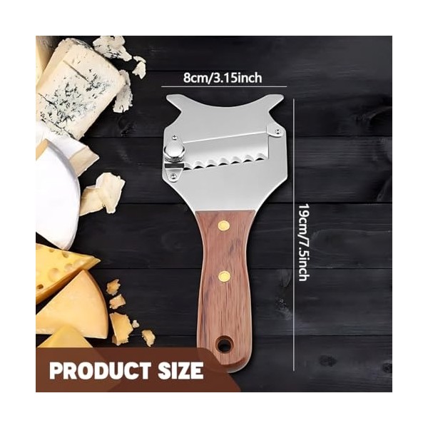 NOPKESV 1 pièce Coupe Truffe,Trancheur Professionnel,Coupe-Fromage,Rape,Rasoir Réglable avec Poignée en Bois pour Légumes,Ail