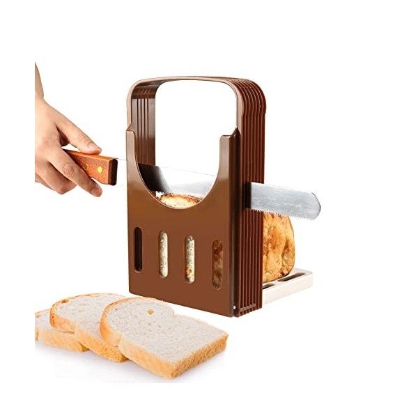 Cocoarm Trancheuse à pain réglable avec 4 épaisseurs, outil pliable pour machine pour