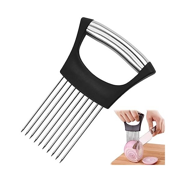 ZLONGYAN Porte-oignons en acier inoxydable, un support à oignons pour trancher les fruits, légumes, viandes, etc., un petit c