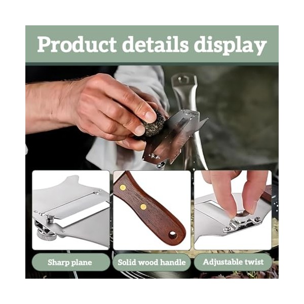 Coupe Truffe,XURJUMI Trancheur de Truffes, Truffe Coupe-Fromage, rape a truffe,Rasoir à Truffe, Rasoir à Truffe Trancheuse à 