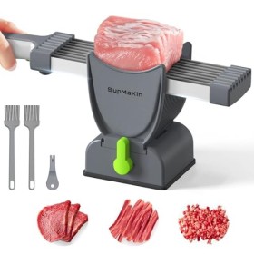 Trancheuse à viande fraîche et crue, épaisseur réglable 2 ou 4 mm, couperet 17 en 1 en acier inoxydable, couteau de cuisine, 