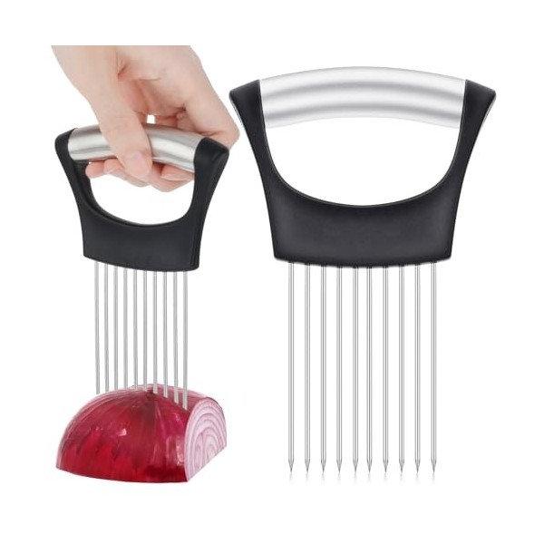 Sibba Trancheuse DOignons en Acier Inoxydable pour Couper les Oignons et Les LéGumes Outil de Tranchage pour Fruits Citron V