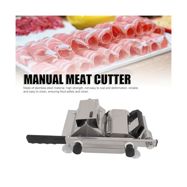 Trancheuse manuelle pour viande pour la maison - Hachoir à viande pour côtelettes en acier inoxydable, trancheuse multifoncti