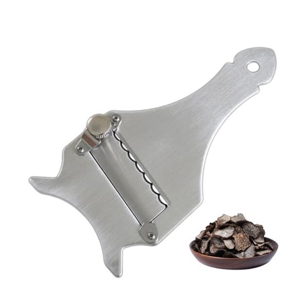 SGERUFZ Trancheur de Truffes, Rasoir à Truffe, Réglable, Eminceur en Inox, avec Trou Suspendu, pour Chocolat, Râpeuse, Coupe,