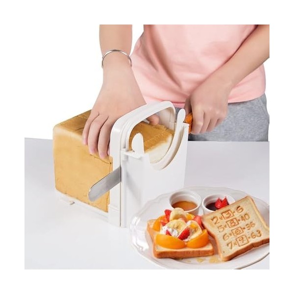 Trancheuse à Pain,2 PCS Épaisseurs Machine à Trancher Réglable Gâteau et Pain Cutter Toast Cut à Gâteau Niveleur Réglable Man