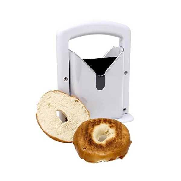 Hensych Trancheuse à bagel pour bagel - Outil de coupe auxiliaire pour outils de cuisine et gadgets - Plastique + acier inoxy