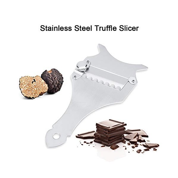 Nimomo Eminceur en INOX Mandoline, Coupe Truffe, Trancheuse à Truffes en Acier Inoxydable Trancheuse à Fromage Rasoir à Choco