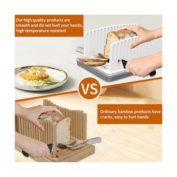 xocome Trancheuse à pain, multifonction pour sandwich/toast, poignée manuelle pliable et réglable pour couper le pain rapidem