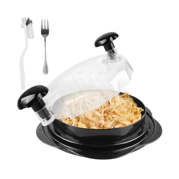 Hachoir à poulet de 25 cm avec poignées ergonomiques et fond antidérapant, broyeur de poulet avec pinceau et fourchette, outi