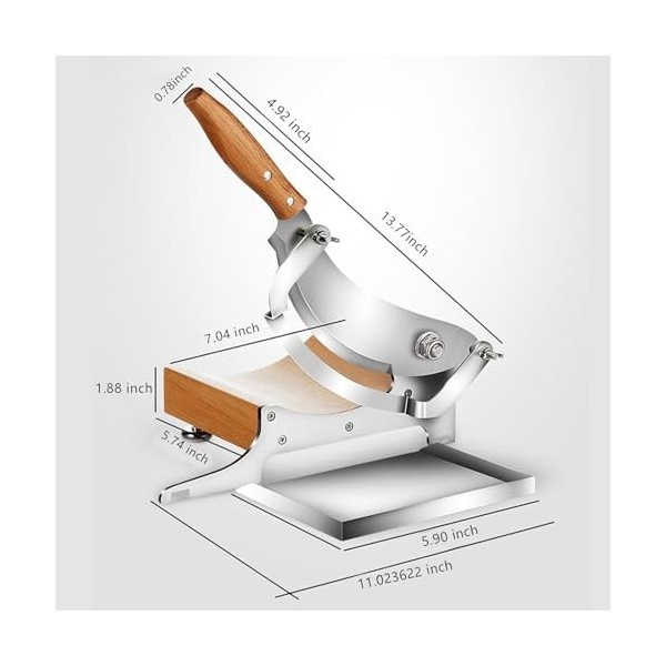 HEYOUTH Trancheuse de Viande congelée,Trancheuse manuelle,Épaisseur Réglable,pour la Cuisine à la Maison Agneau Porc Bœuf Poi