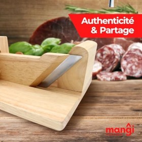 Mangi - Trancheuse à saucisson en bois - Lindispensable de lapéro pour vous, vos amis et votre famille - Bois éco-responsab
