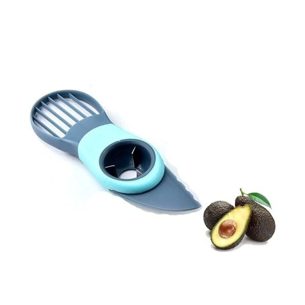 Trancheuse davocat 3 en 1 pour le pitting, le tranchage et le scooping, le coupe-avocat bleu 