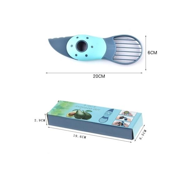 Trancheuse davocat 3 en 1 pour le pitting, le tranchage et le scooping, le coupe-avocat bleu 