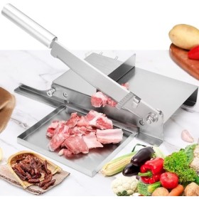 Moongiantgo Trancheuse à Viande Manuelle Coupe-viande en Acier Inoxydable Trancheuse de Nourriture avec Balance Amovible pour