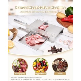 Moongiantgo Trancheuse à Viande Manuelle Coupe-viande en Acier Inoxydable Trancheuse de Nourriture avec Balance Amovible pour