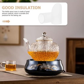 CALLARON Lot de 2 de bec verseur en silicone pour théière, couvercle de bec verseur anti-goutte, bec verseur, bouteille dhui