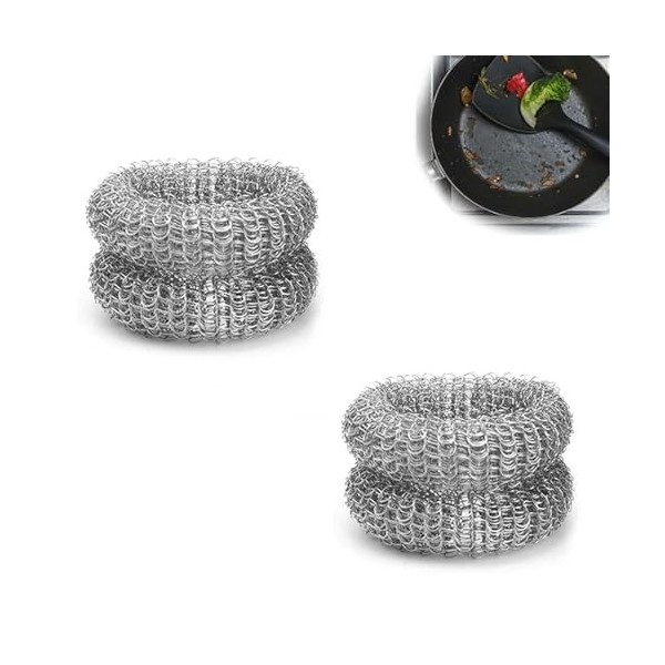 2 Pièces Anneau Éliminateur Calcaire Bouilloire, 5,5 cm Maille Détartrage Fourrure de Bouilloire, Acier Inox 304 Anneau Anti 