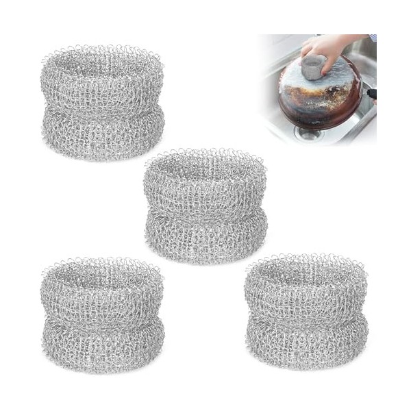 Lot de 4 anneaux détartrants, anneaux anti-calcaire en acier inoxydable, anneau anti calcaire, adaptés pour détartrer les bou