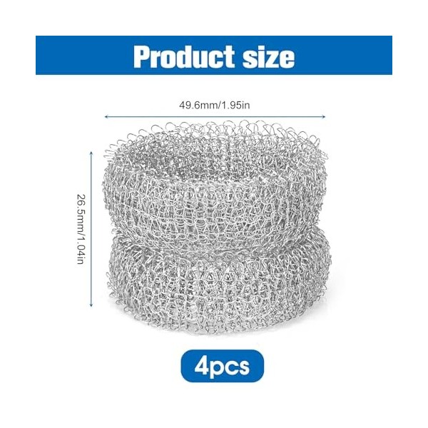 Lot de 4 anneaux détartrants, anneaux anti-calcaire en acier inoxydable, anneau anti calcaire, adaptés pour détartrer les bou
