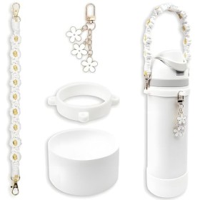 TTPSRY Owala Freesip Accessoires 4 Pièces Tissée Sangle de Poignée Étuis en Silicone Porte Clés Pendentifs pour 24 oz 32 oz 4