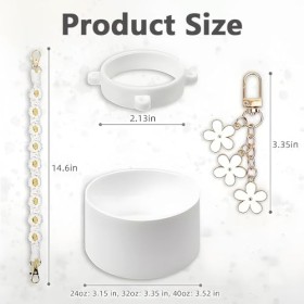 TTPSRY Owala Freesip Accessoires 4 Pièces Tissée Sangle de Poignée Étuis en Silicone Porte Clés Pendentifs pour 24 oz 32 oz 4