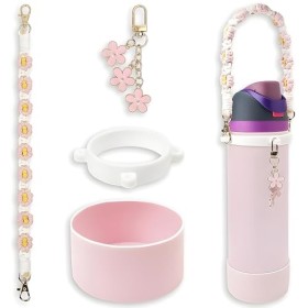 TTPSRY Owala Freesip Accessoires 4 Pièces Tissée Sangle de Poignée Étuis en Silicone Porte Clés Pendentifs pour 24 oz 32 oz 4